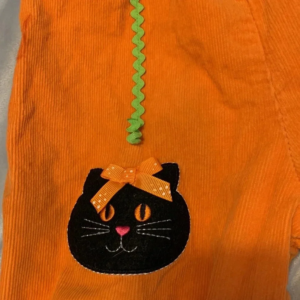 Halloween Bonnie Jean cat & Jack pumpkin cat & ghost rompers corduroy pumpkin 18